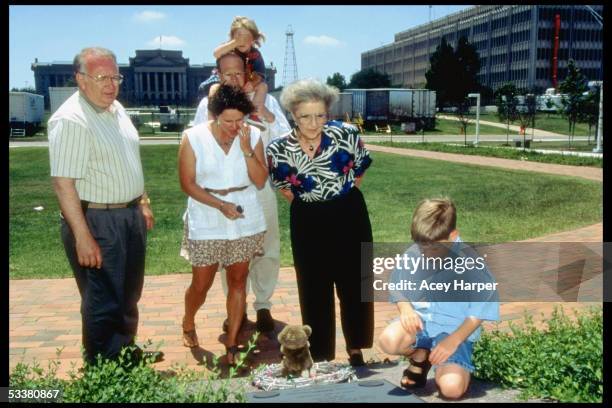 Psychologist Paul Heath a survivor of the Oklahoma City bombing, with his daughter-in-law Kay, son Paul, granddaughter Cheyenne, wife Willetta and...