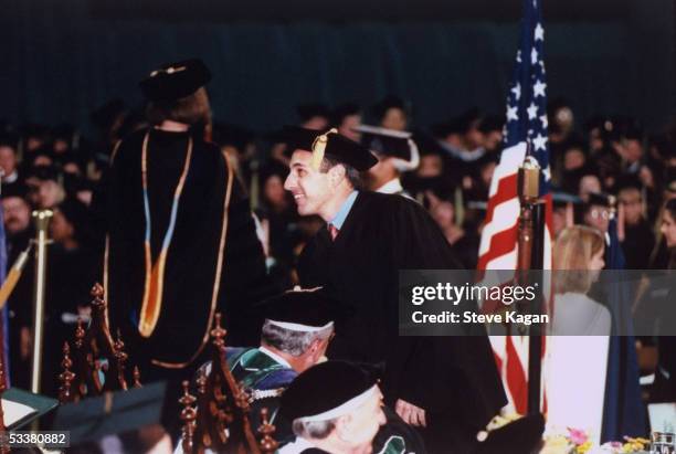 Today" show co-host Matt Lauer receiving his bachelor's degree from Ohio University 18 years after he was a student.