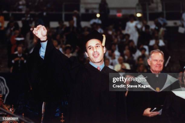 Today" show co-host Matt Lauer receiving his bachelor's degree from Ohio University 18 years after he was a student.