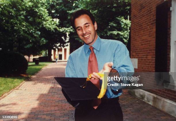 Today" show co-host Matt Lauer receiving his bachelor's degree from Ohio University 18 years after he was a student.