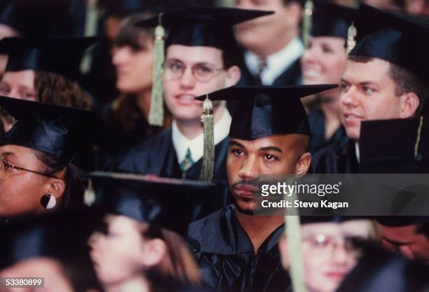 Students watching as "Today" show co-host Matt Lauer receives his bachelor's degree from Ohio University 18 years after he was a student.