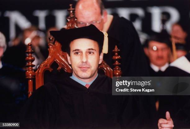 Today" show co-host Matt Lauer receiving his bachelor's degree from Ohio University 18 years after he was a student.