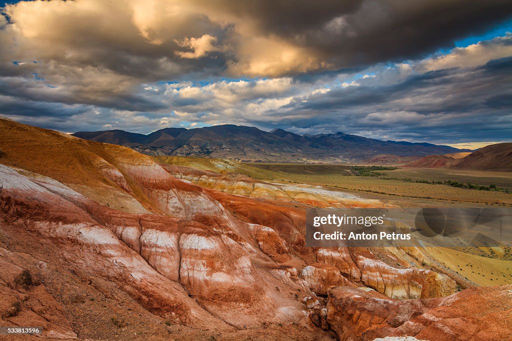 Colorful sunset over the sand dunes