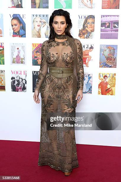 Kim Kardashian West arrives for the Gala to celebrate the Vogue 100 Festival Kensington Gardens on May 23, 2016 in London, England.