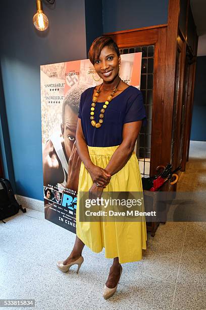 Denise Lewis attends a gala screening of "Race", celebrating the 80th anniversary of Jesse Owens winning at the Berlin 1936 Olympics, at The Olympic...