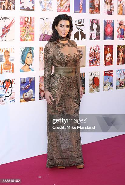 Kim Kardashian West arrives for the Gala to celebrate the Vogue 100 Festival Kensington Gardens on May 23, 2016 in London, England.