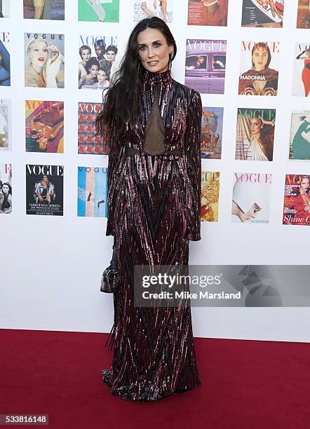 Demi Moore arrives for the Gala to celebrate the Vogue 100 Festival Kensington Gardens on May 23, 2016 in London, England.