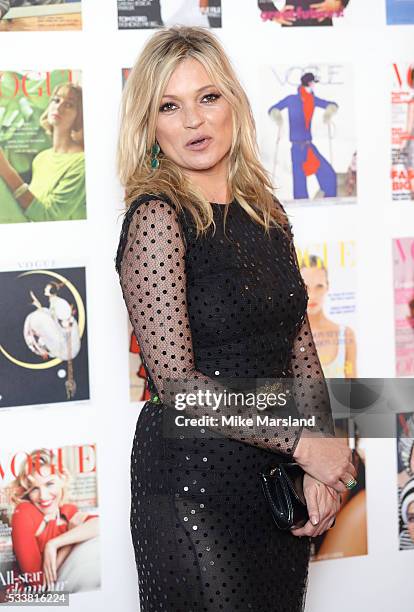 Kate Moss arrives for the Gala to celebrate the Vogue 100 Festival Kensington Gardens on May 23, 2016 in London, England.