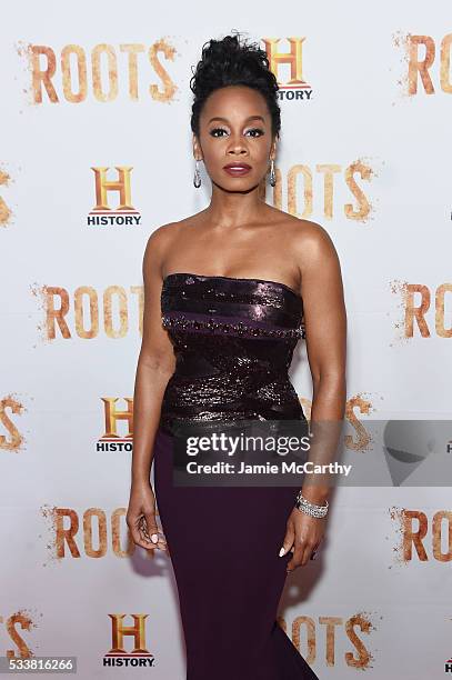 Actress Anika Noni Rose attends the "Roots" night one screening at Alice Tully Hall, Lincoln Center on May 23, 2016 in New York City.