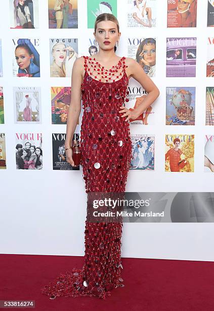 Lily Donaldson arrives for the Gala to celebrate the Vogue 100 Festival Kensington Gardens on May 23, 2016 in London, England.