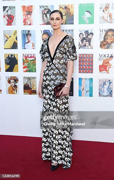 Erin O'Connor arrives for the Gala to celebrate the Vogue 100 Festival Kensington Gardens on May 23, 2016 in London, England.