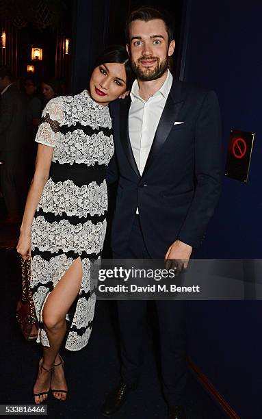 Gemma Chan and Jack Whitehall attend British Vogue's Centenary birthday party at Tramp on May 23, 2016 in London, England.
