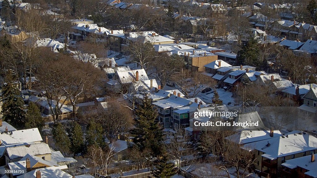 Snowy Rooftops on Houses