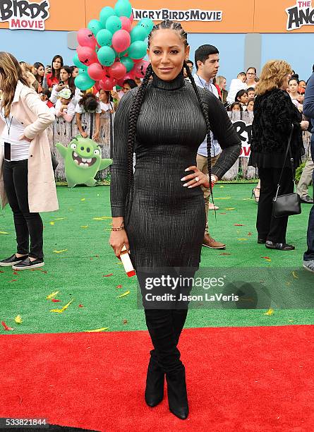 Melanie 'Mel B' Brown attends the premiere of "Angry Birds" at Regency Village Theatre on May 7, 2016 in Westwood, California.