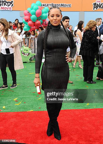 Melanie 'Mel B' Brown attends the premiere of "Angry Birds" at Regency Village Theatre on May 7, 2016 in Westwood, California.