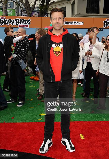 Actor Jason Sudeikis attends the premiere of "Angry Birds" at Regency Village Theatre on May 7, 2016 in Westwood, California.
