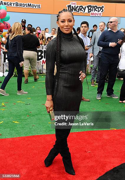 Melanie 'Mel B' Brown attends the premiere of "Angry Birds" at Regency Village Theatre on May 7, 2016 in Westwood, California.