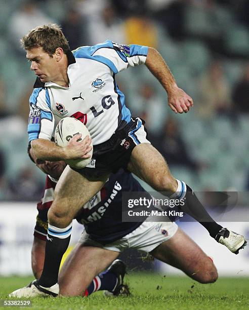 Brett Kimmorley of the Sharks in action during the round 23 NRL match between the Sydney Roosters and the Cronulla-Sutherland Sharks at Aussie...