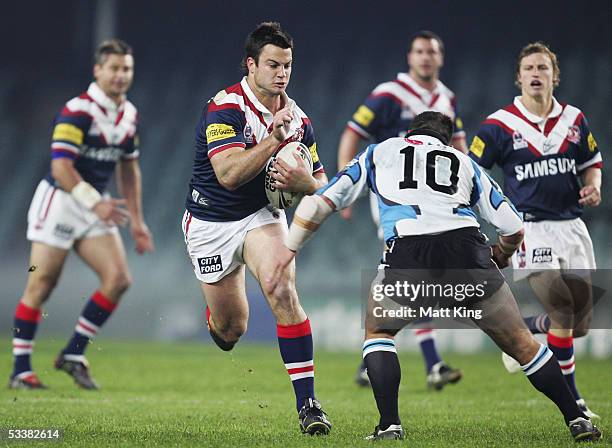 David Shillington of the Roosters in action during the round 23 NRL match between the Sydney Roosters and the Cronulla-Sutherland Sharks at Aussie...