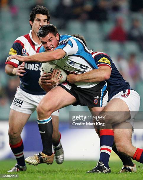 Cameron Ciraldo of the Sharks in action during the round 23 NRL match between the Sydney Roosters and the Cronulla-Sutherland Sharks at Aussie...