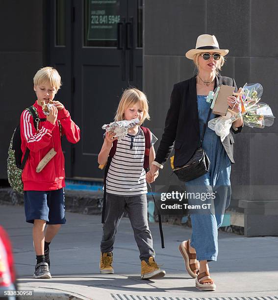 Naomi Watts with Samuel and Alexander seen on May 23, 2016 in New York City.