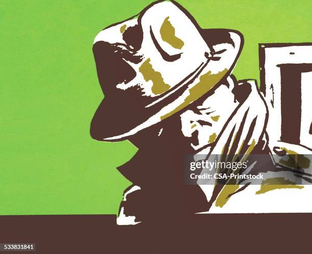 sneaky man - hooligan stock illustrations