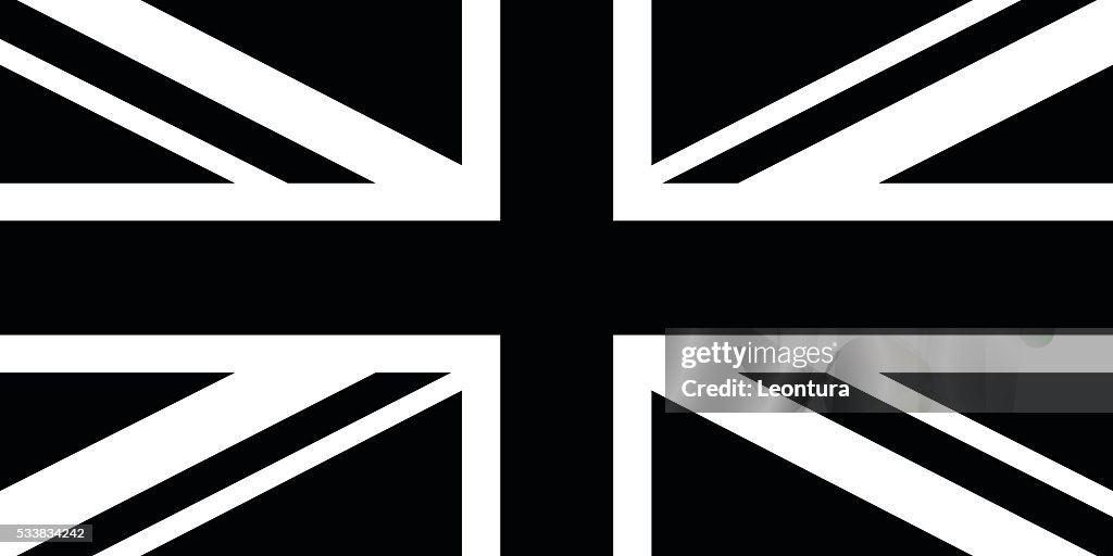 Black and White British Flag