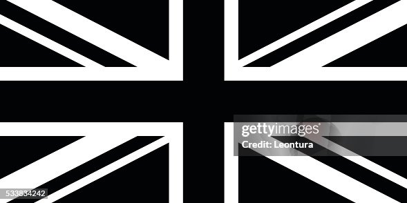 Black and White British Flag Black and White British Flag