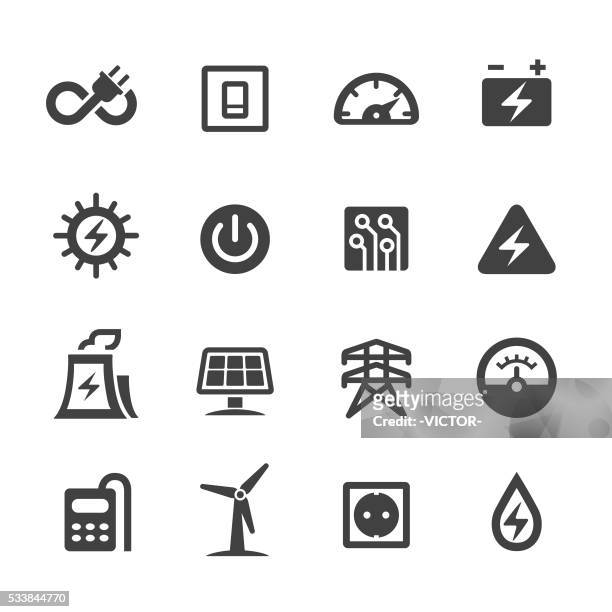 ilustrações de stock, clip art, desenhos animados e ícones de electricidade ícones-série acme - silicone