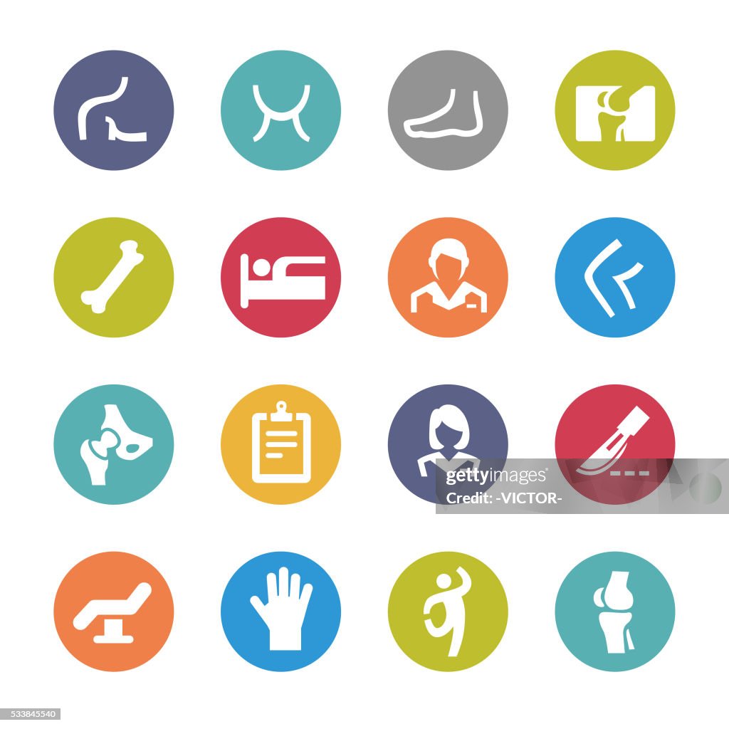 Orthopädischer Icons-Kreis Serie