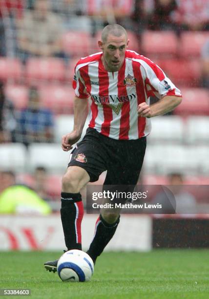 Stephen Wright of Sunderland is in action during the Barclays Premiership match between Sunderland and Charlton Athletic at the Stadium of Light on...