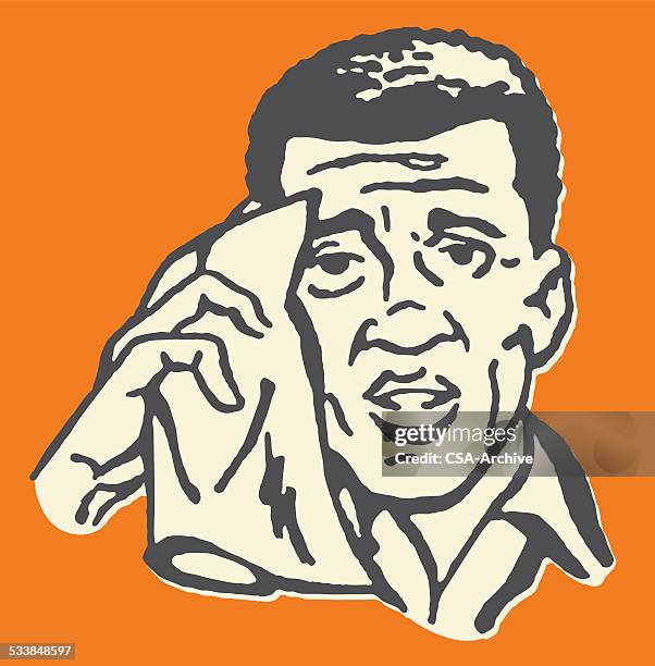 sweaty man wiping forehead - sweat forehead black stock illustrations