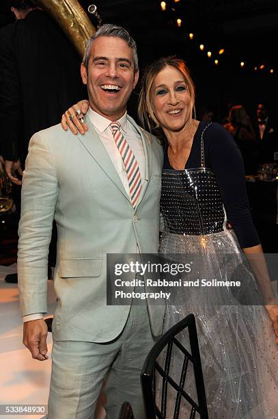 Andy Cohen and Sarah Jessica Parker attend the 2016 Parsons Benefit at Chelsea Piers on May 23, 2016 in New York City.