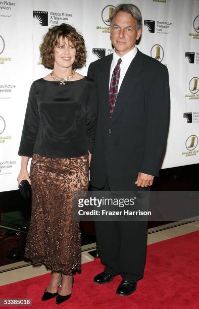 Actor Mark Harmon and wife, actress Pam Dawber, attend the Golden Boot Awards held at the Beverly Hilton Hotel on August 13, 2005 in Beverly Hills,...