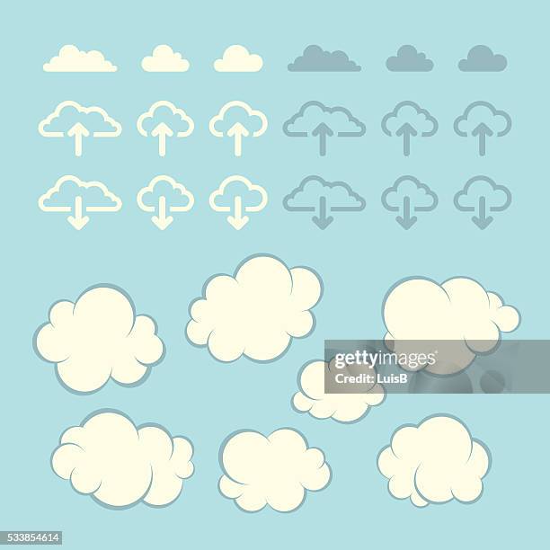 clouds icon set - visibility vector icon stock illustrations