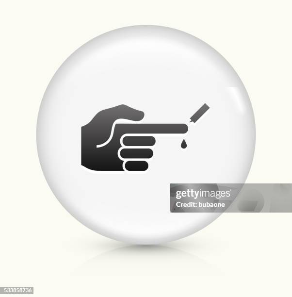 checking glucose levels icon on white round vector button - blood sugar test stock illustrations