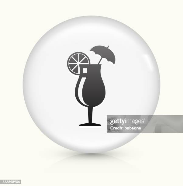 cocktail glass icon on white round vector button - garnish stock illustrations