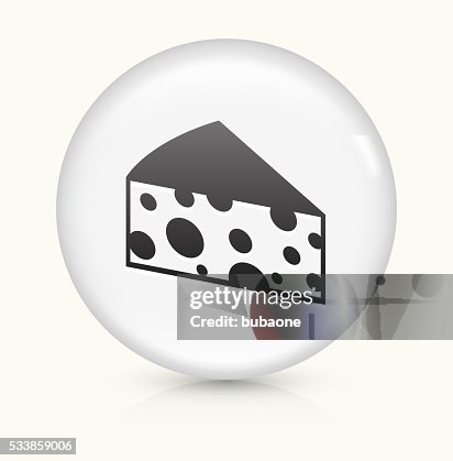 Cheese Slice icon on white round vector button Cheese Slice icon on white round vector button