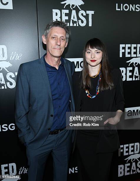 Steve Shill and guest attend the New York Screening of "Feed The Beast" at Angelika Film Center on May 23, 2016 in New York City.