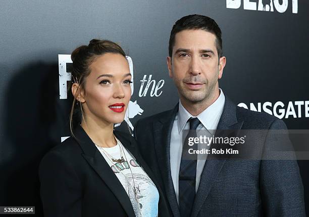 David Schwimmer and wife Zoe Buckman attend the New York Screening of "Feed The Beast" at Angelika Film Center on May 23, 2016 in New York City.