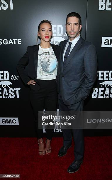 David Schwimmer and wife Zoe Buckman attend the New York Screening of "Feed The Beast" at Angelika Film Center on May 23, 2016 in New York City.