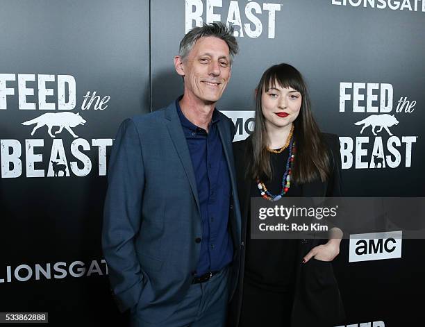 Steve Shill and guest attend the New York Screening of "Feed The Beast" at Angelika Film Center on May 23, 2016 in New York City.
