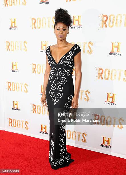 Emayatzy Corinealdi attends "Roots" Night One Screening at Alice Tully Hall, Lincoln Center on May 23, 2016 in New York City.