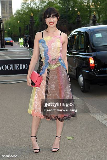 Daisy Lowe arrives for the Gala to celebrate the Vogue 100 Festival at Kensington Gardens on May 23, 2016 in London, England.