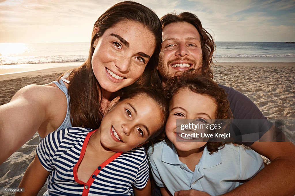 Portait of family on beach