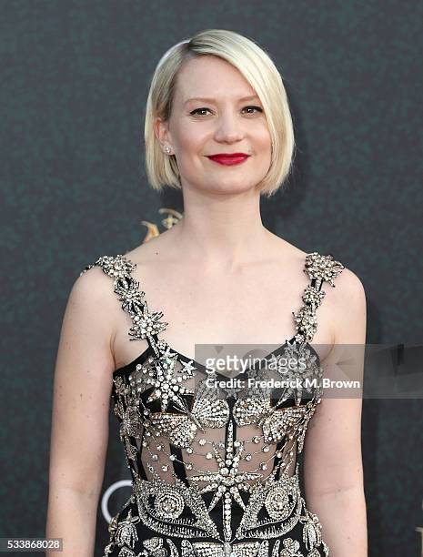 Actress Mia Wasikowska attends the premiere of Disney's "Alice Through The Looking Glass at the El Capitan Theatre on May 23, 2016 in Hollywood,...