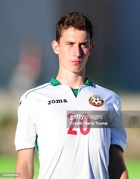Bozhidar Kraev of Bulgaria during the Toulon Tournament match between Bulgaria and France at Stade De Lattre on May 20, 2016 in Aubagne, France.