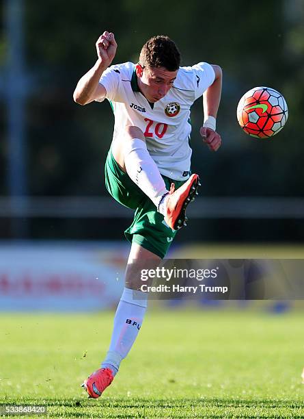 Bozhidar Kraev of Bulgaria during the Toulon Tournament match between Bulgaria and France at Stade De Lattre on May 20, 2016 in Aubagne, France.