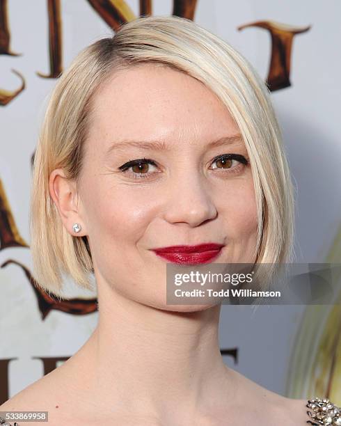 Actress Mia Wasikowska attends the premiere of Disney's "Alice Through The Looking Glass" at the El Capitan Theatre on May 23, 2016 in Hollywood,...