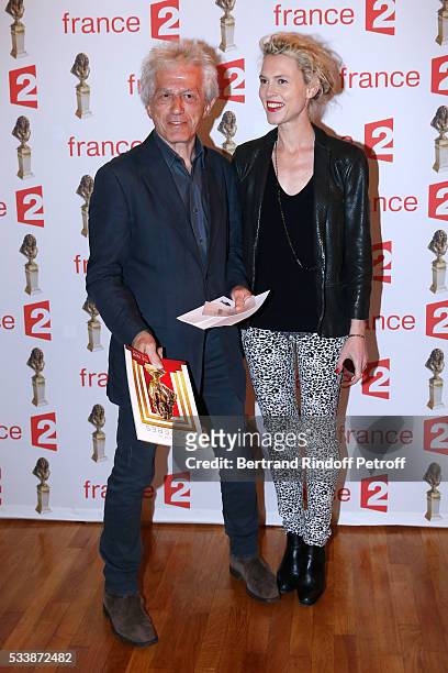 Jean-Luc Moreau and his wife Mathilde Penin attend "La 28eme Nuit des Molieres" on May 23, 2016 in Paris, France.